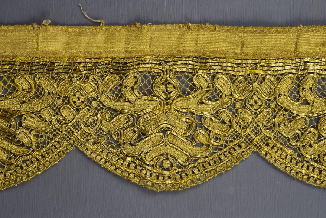 GOLD METALLIC LACE and GALLOON YARDAGE, 19th C (1 of 3)