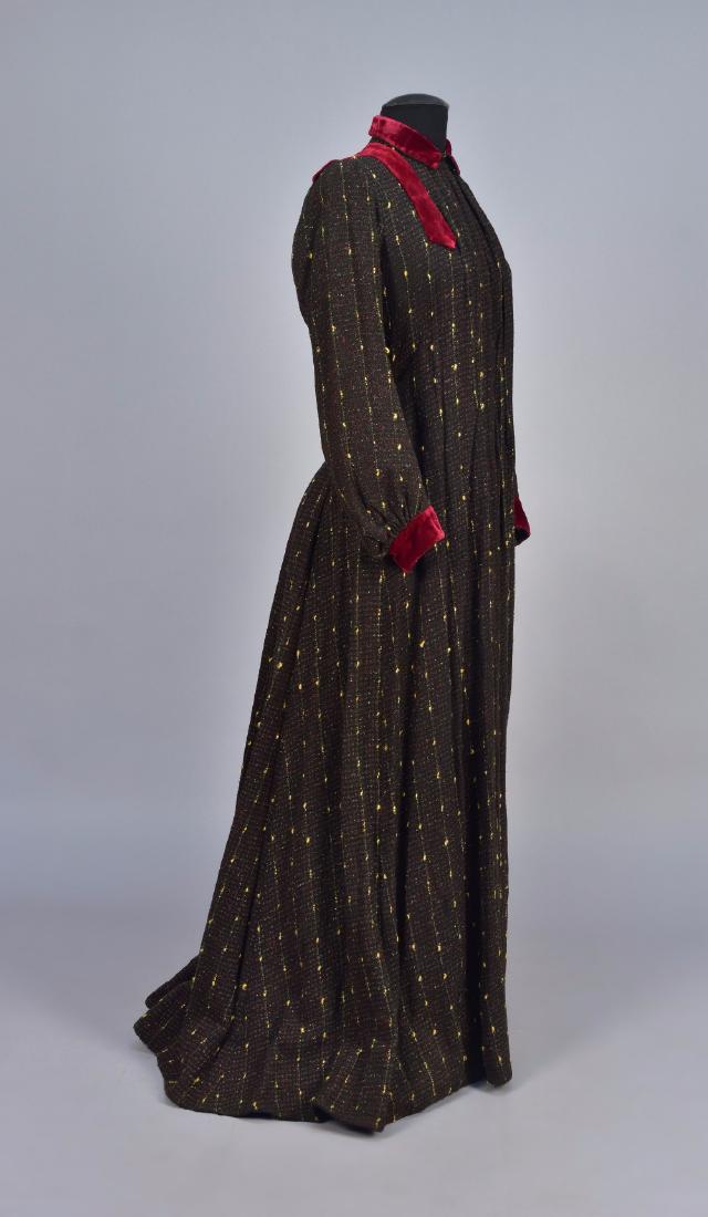 VELVET TRIMMED WOOL WRAPPER, c. 1870 (1 of 4)