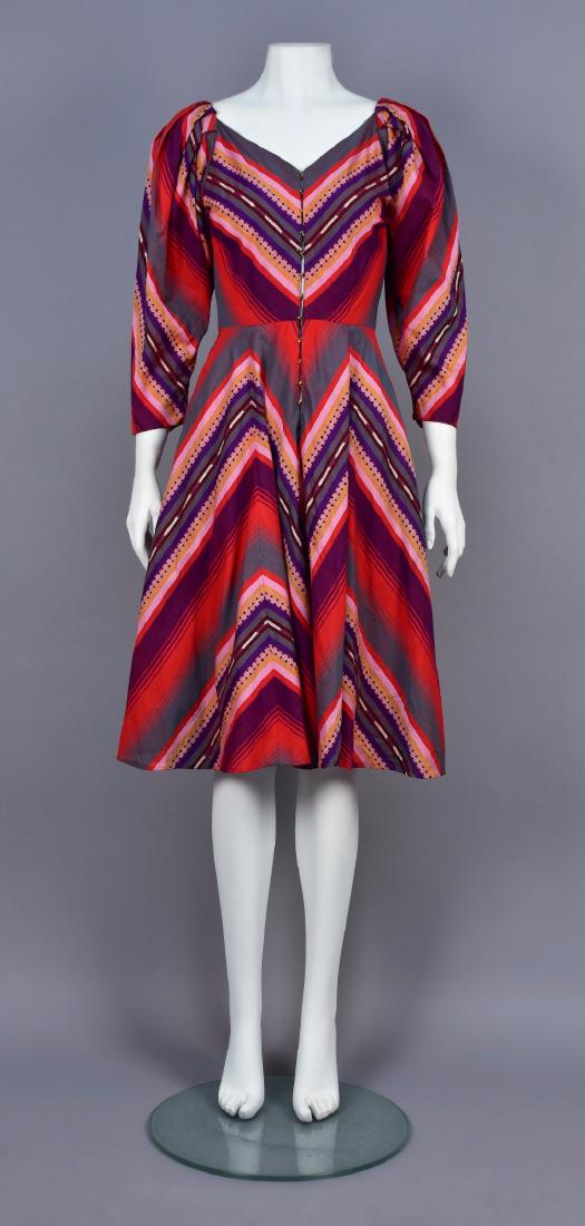 CLAIRE McCARDELL FIESTA-STYLE COTTON DRESS, 1950s (1 of 4)