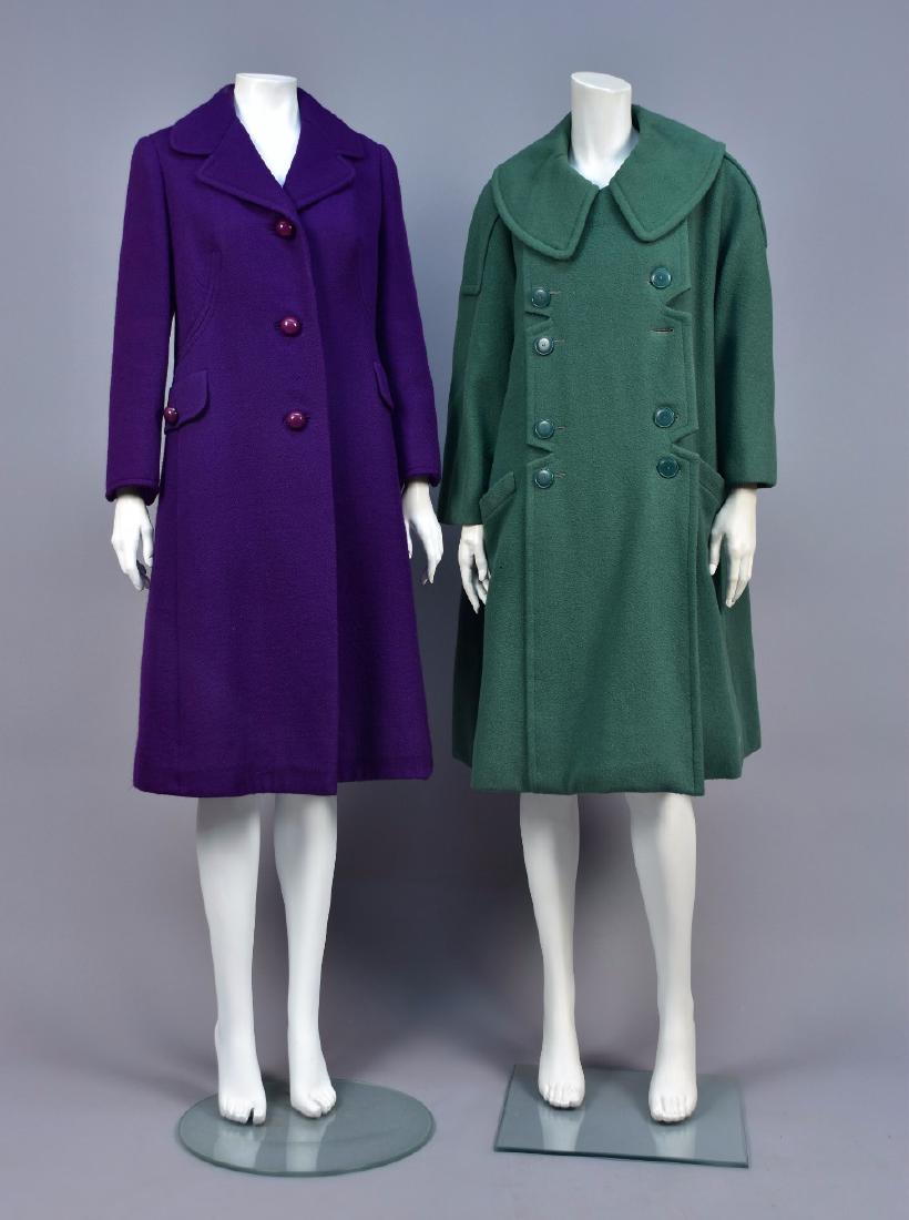 TWO LADIES DESIGNER WOOL COATS, MID-20th C (1 of 7)