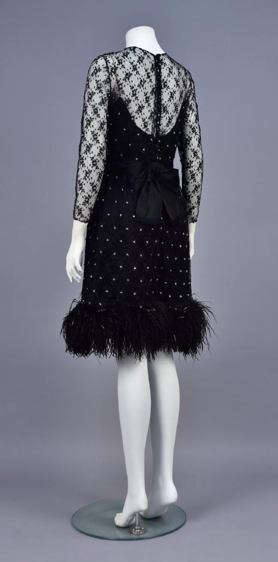 CHRISTIAN DIOR LACE DRESS with FEATHER HEM, 1960s (1 of 5)