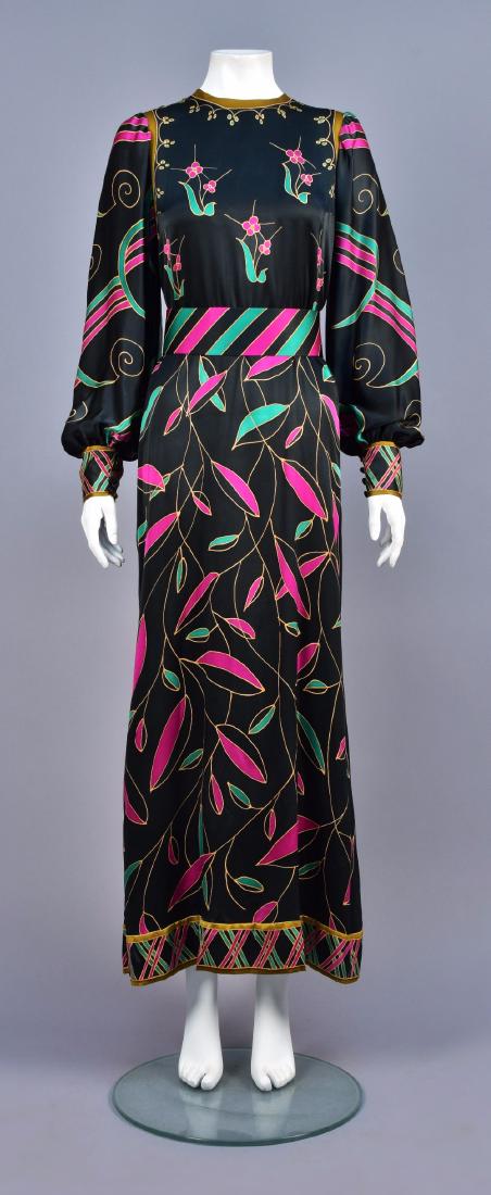 LAGERFELD for CHLOE PRINTED SILK MAXI DRESS, 1970s (1 of 5)