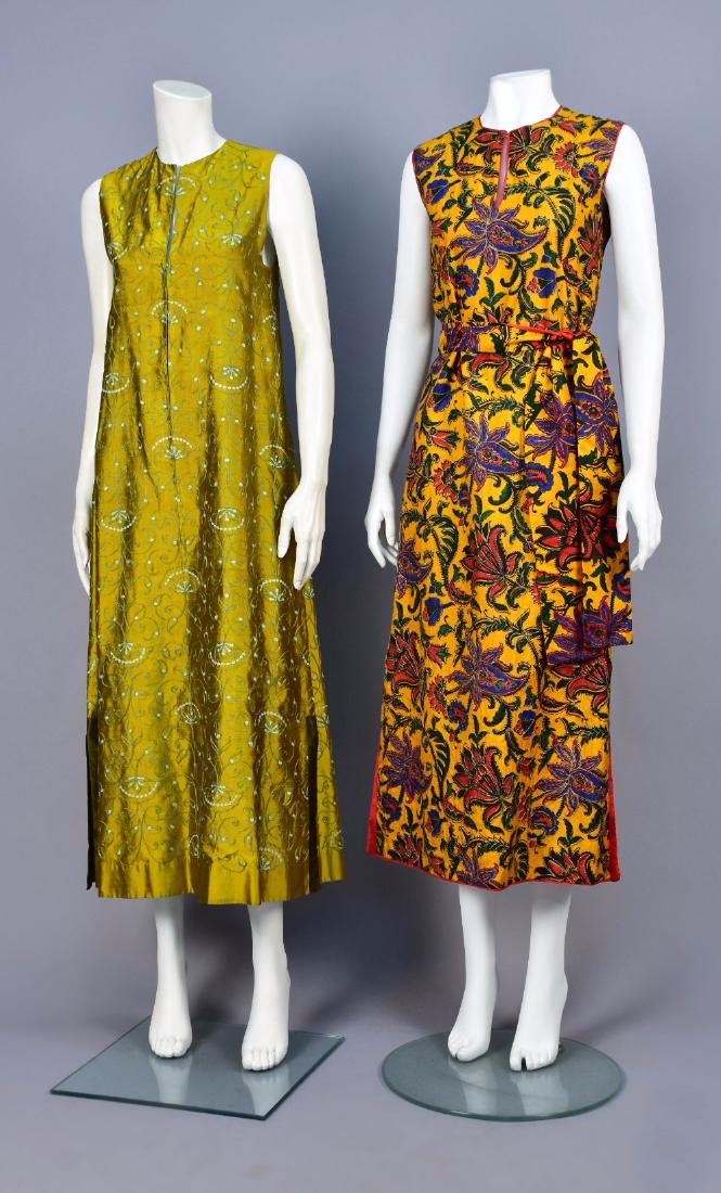 TWO SILK INDIAN EMBROIDERED MAXI DRESSES, 1965 - 1970 (1 of 5)