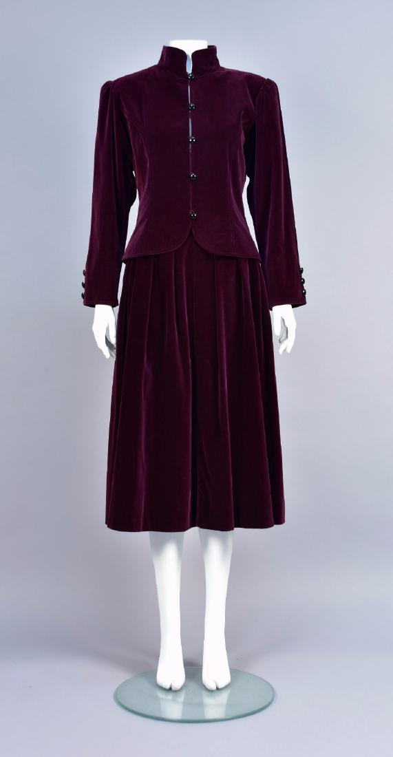 SAINT LAURENT RIVE GAUCHE VELVET SKIRT SUIT, 1980s (1 of 5)