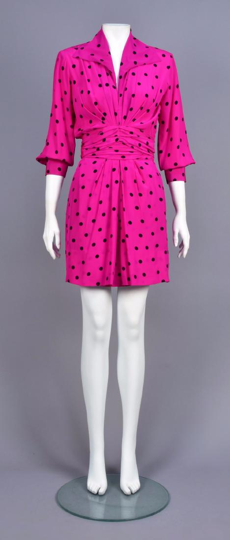 SAINT LAURENT RIVE GAUCHE SILK DAY DRESS, 1980s (1 of 4)