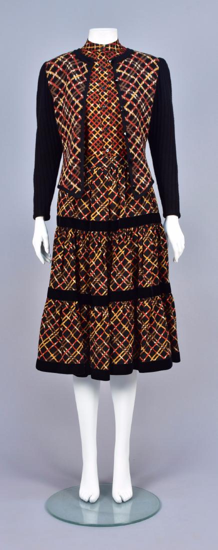 SAINT LAURENT RIVE GAUCHE THREE-PIECE WOOL ENSEMBLE, (1 of 5)