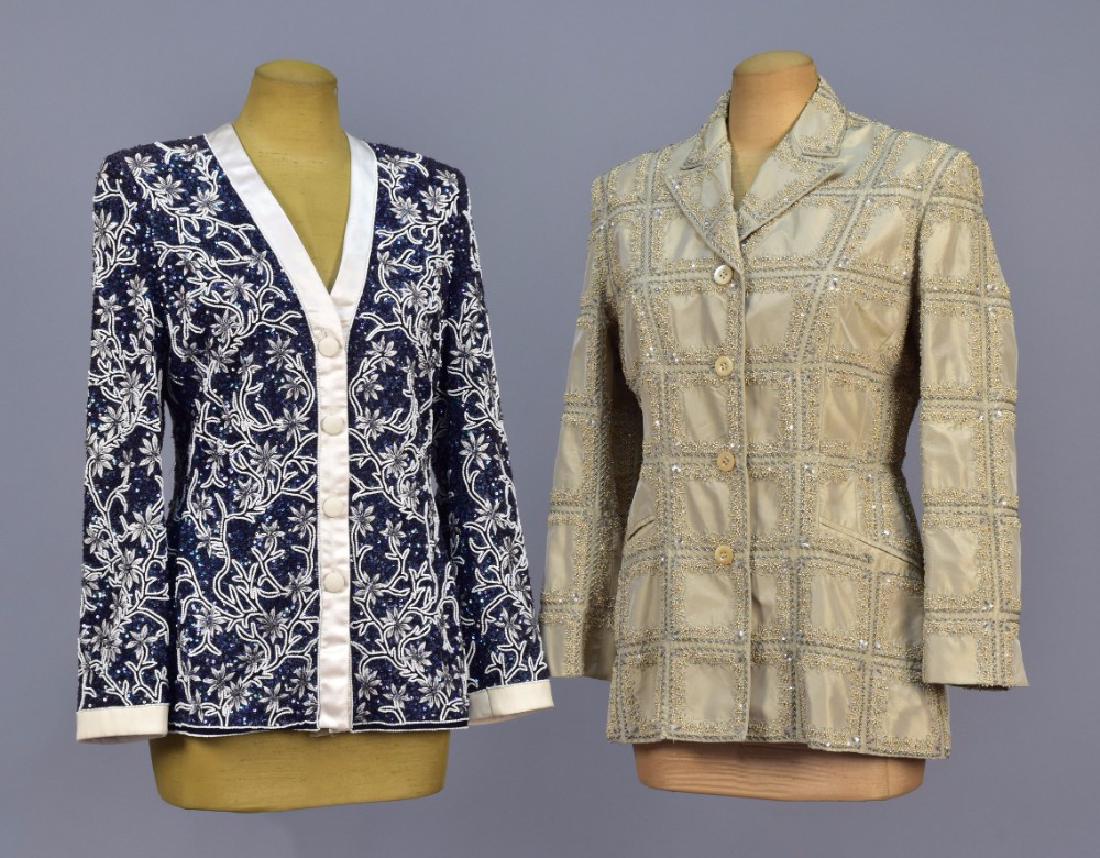 TWO DESIGNER BEADED SILK JACKETS (1 of 5)