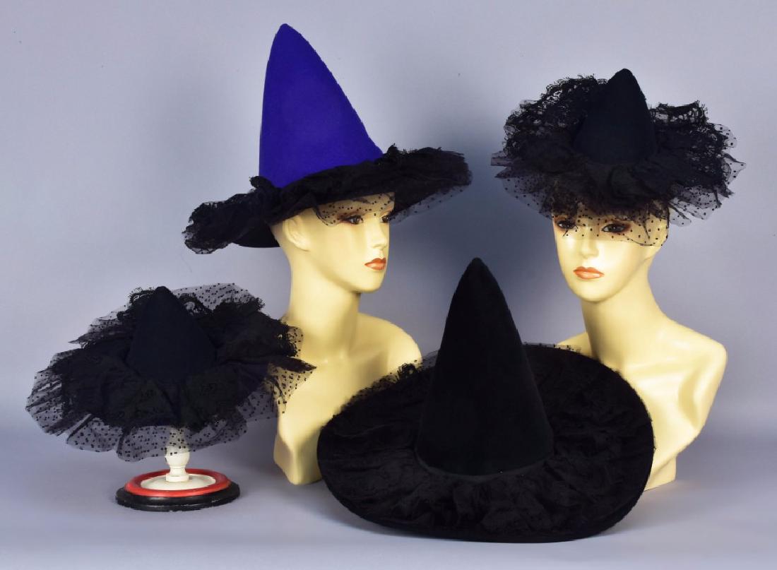 FOUR PATRICK KELLY FELT and LACE WITCH HATS, 1988 (1 of 2)