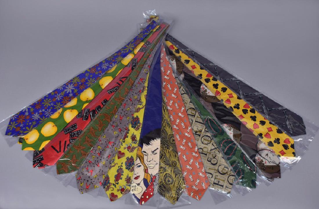 FOURTEEN DEADSTOCK BUB NOVELTY PRINT SILK TIES, c. 1994 (1 of 2)