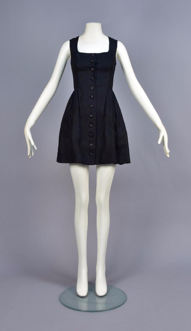 HERMES LINEN DAY DRESS with LEATHER BACK PANEL (1 of 3)