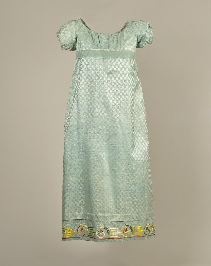 MARIA MONROE'S FRENCH SILK DRESS with EMBROIDERY, 1814 (1 of 5)