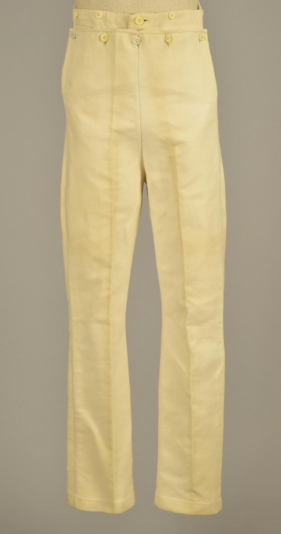 GENTLEMAN'S CREAM COTTON DOESKIN TROUSERS, 1820 (1 of 3)