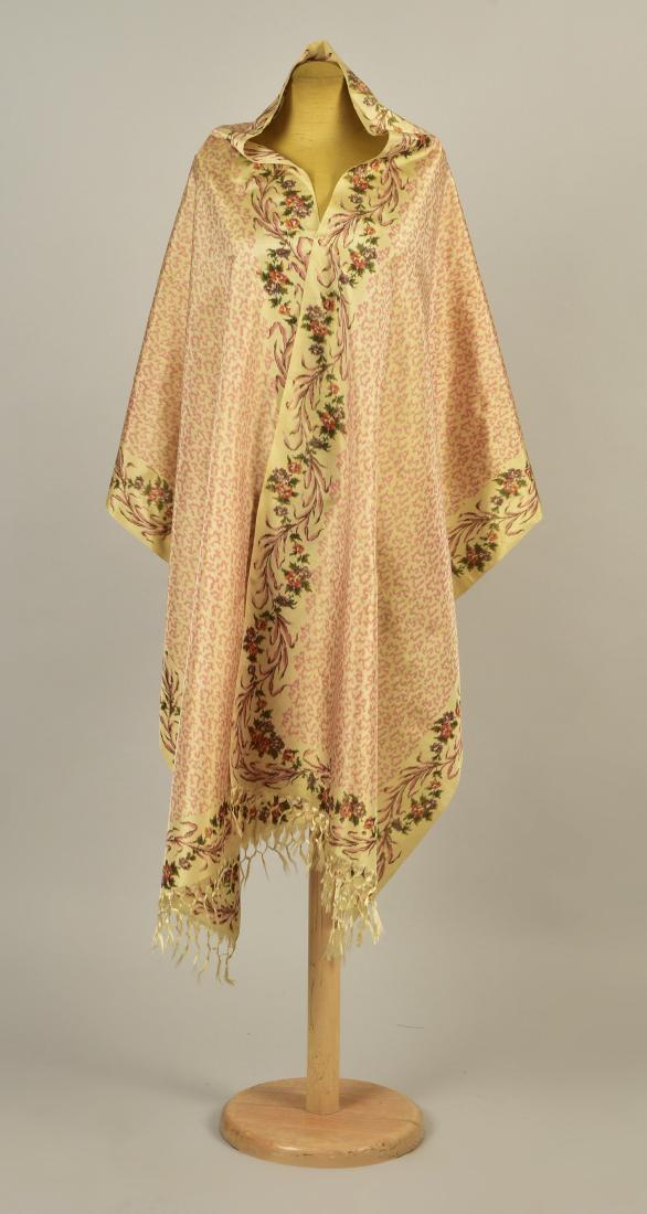 WARP PRINTED SILK SHAWL, c. 1830 (1 of 3)
