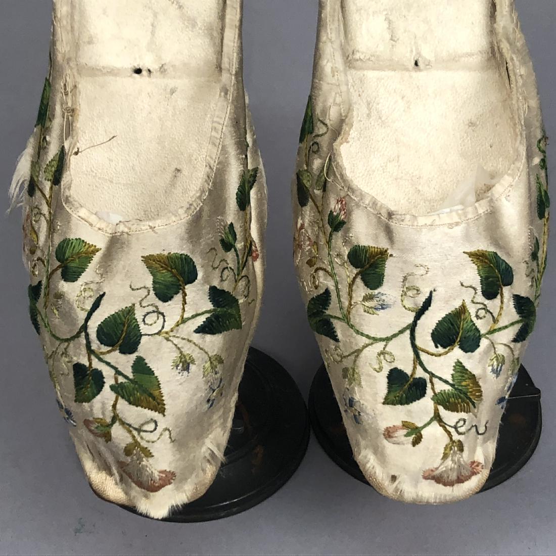 TWO PAIR LADIES' SLIPPERS, 1800s and 1820s (1 of 3)