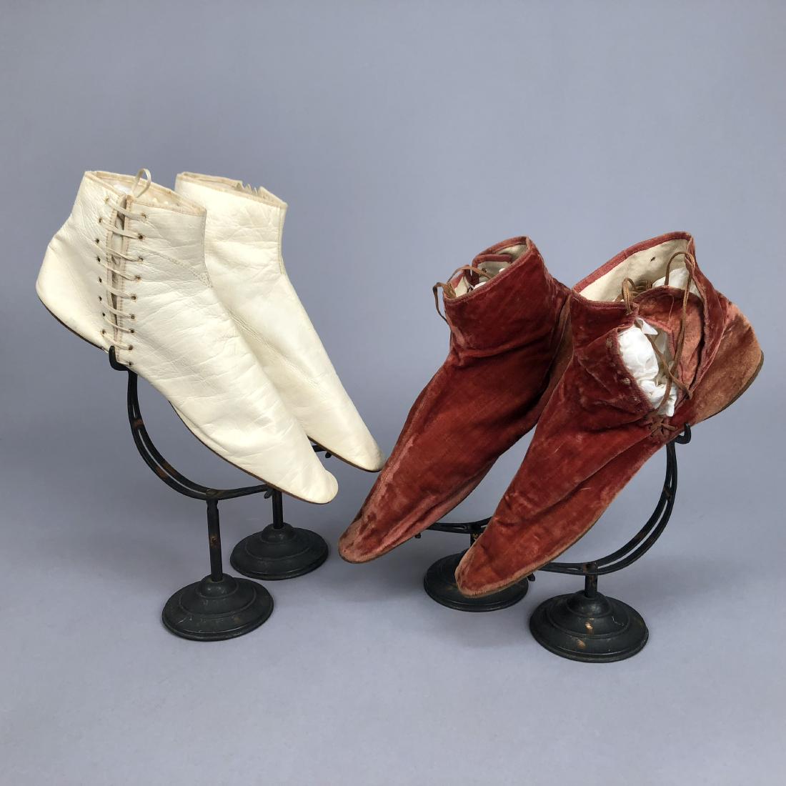 TWO PAIR SIDE-LACING ANKLE BOOTS, 1835 - 1855 (1 of 2)