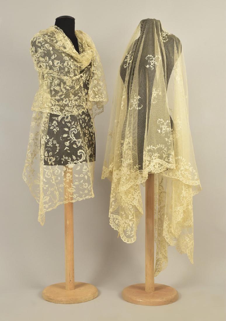 TWO LACE WEDDING VEILS,  1810 - 1820s (1 of 3)