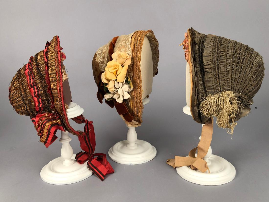 THREE BONNETS, 1848 -  1860s (1 of 4)