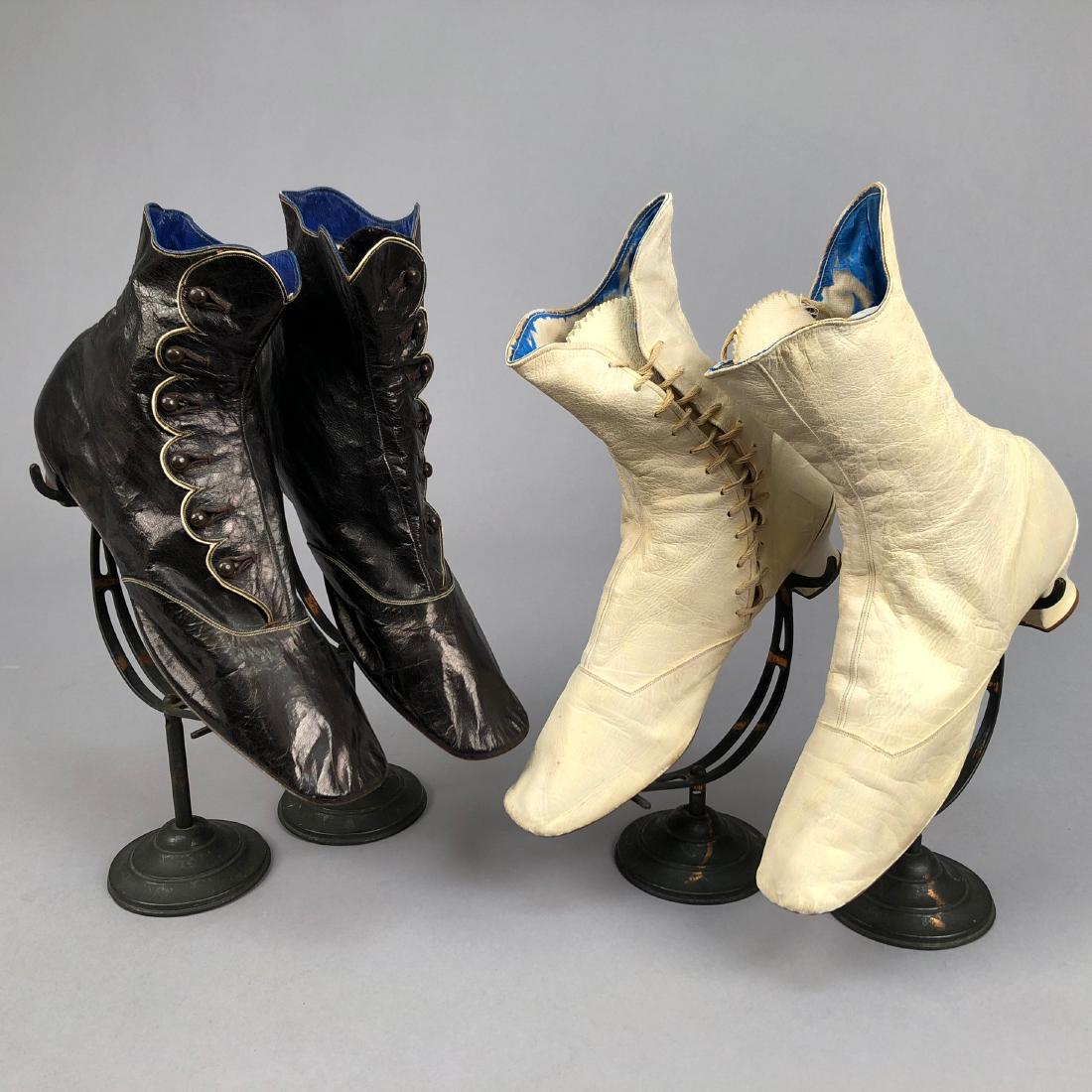 TWO PAIR KID LEATHER ANKLE BOOTS, 1860 - 1870 (1 of 4)