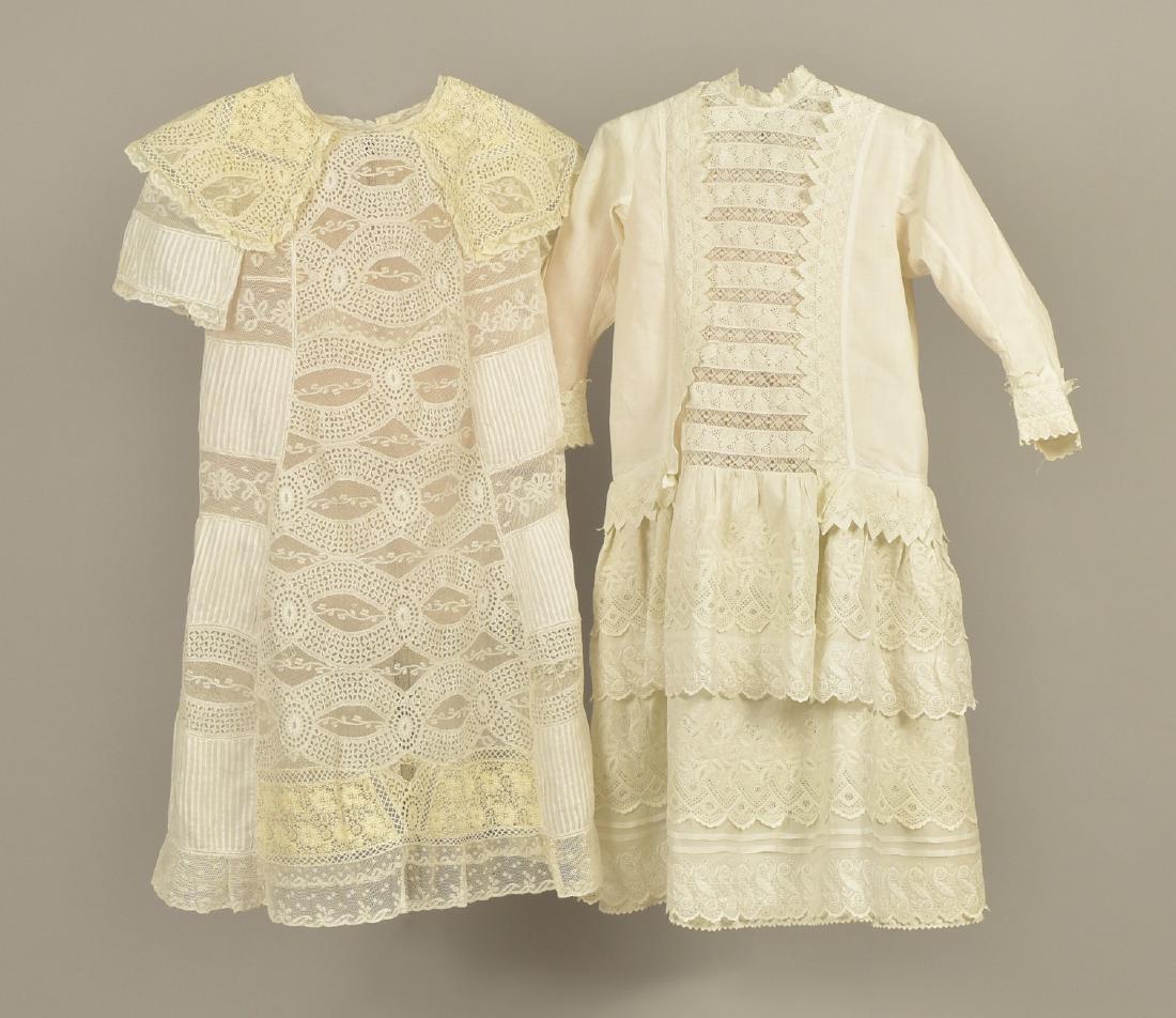 TWO YOUNG GIRLS' LACE DRESSES, 1870 - 1880 (1 of 4)