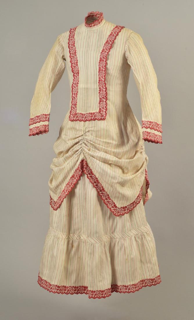 YOUNG LADY'S 2-PIECE STRIPED COTTON DRESS, 1876 (1 of 4)