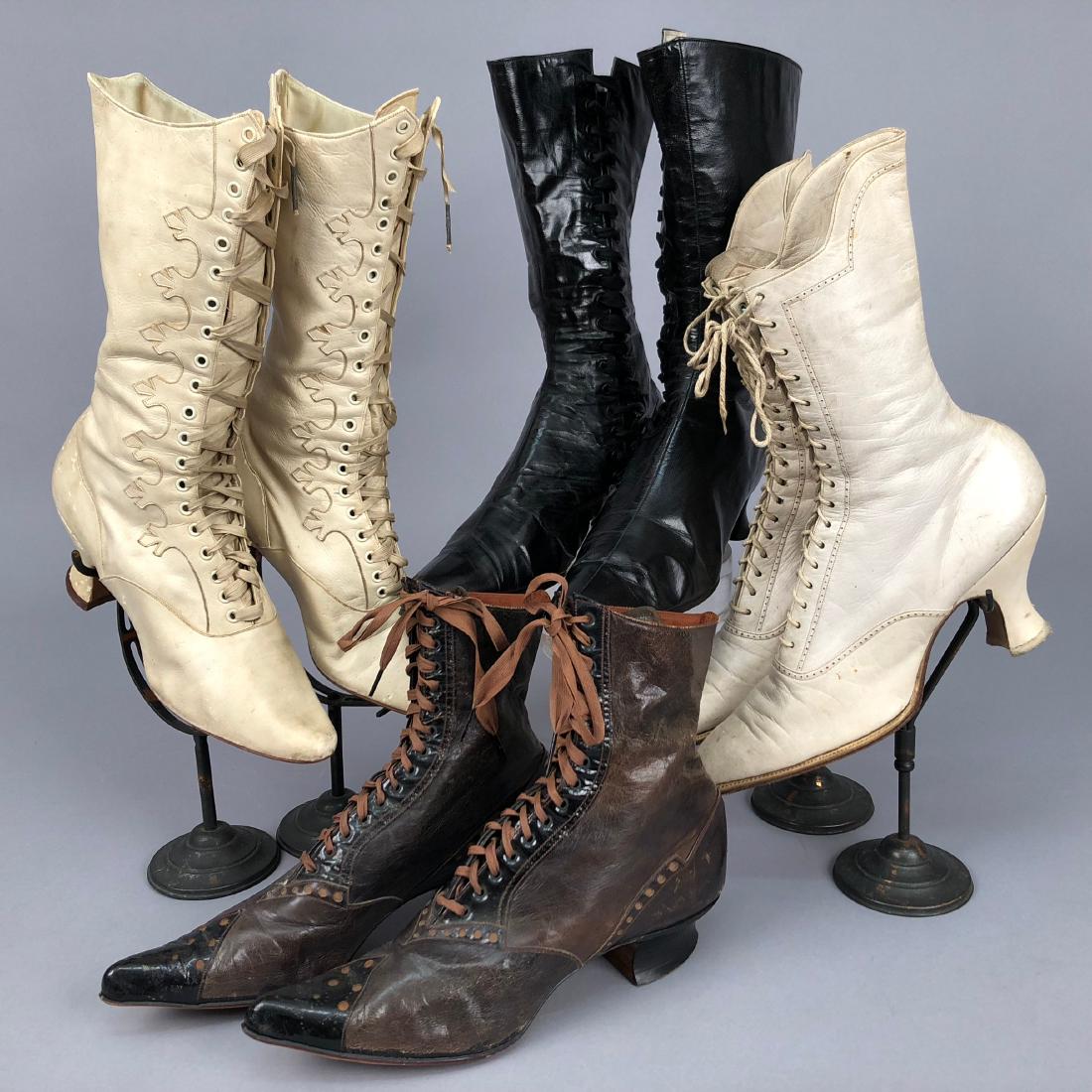 FOUR PAIR LADIES' LACING BOOTS, 1890s (1 of 6)