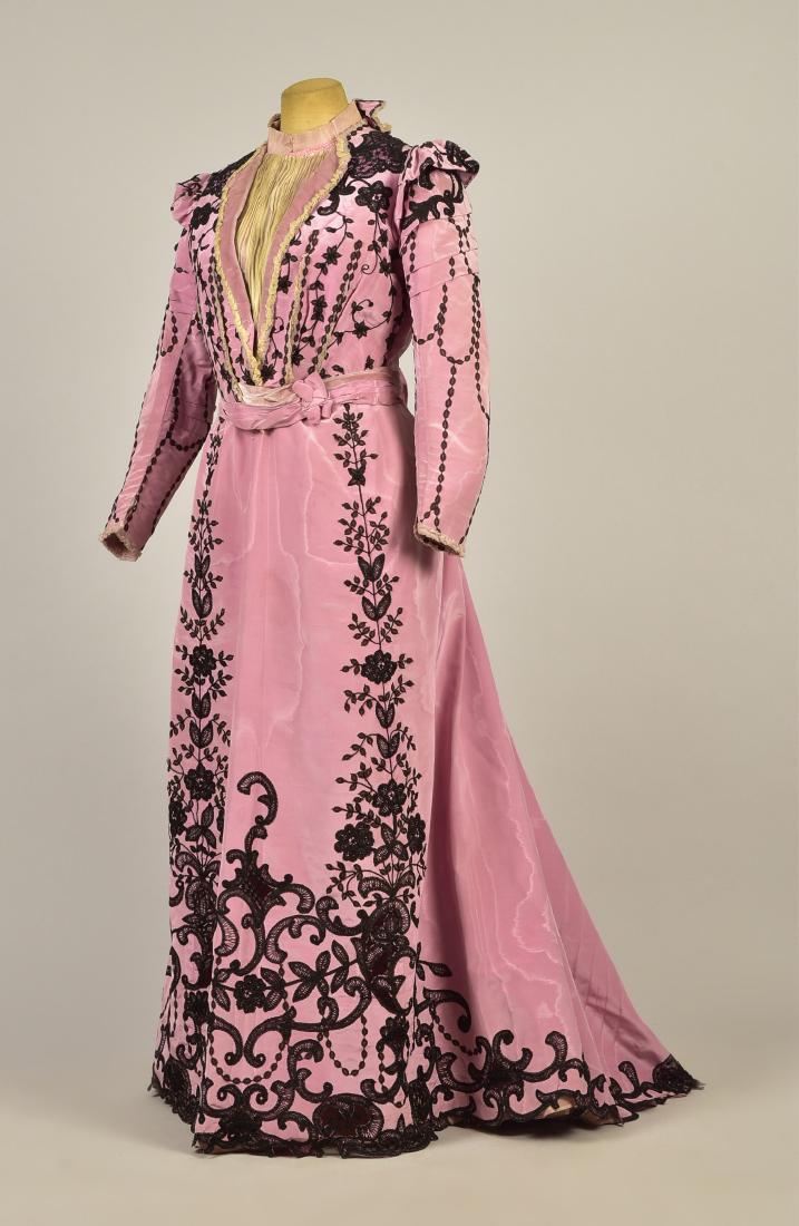LACE TRIMMED SILK DRESS, c. 1899 (1 of 6)