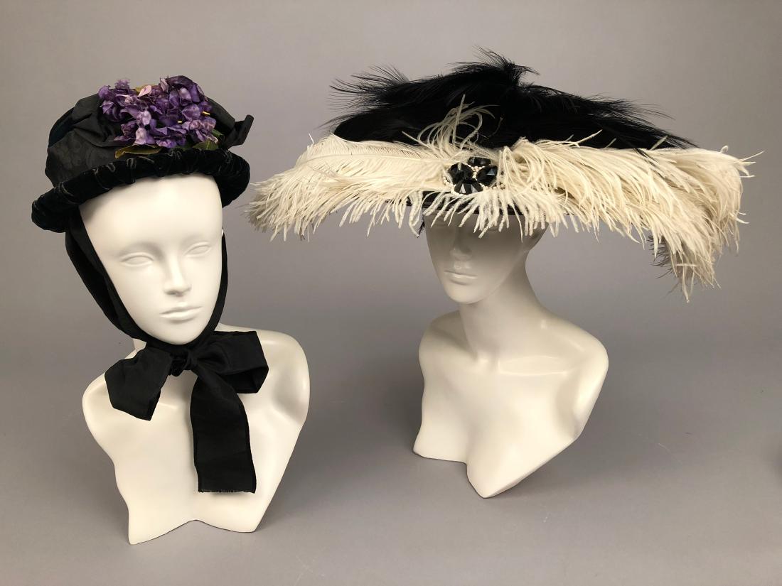 FOUR LADIES' VELVET HATS, 1890 - 1905 (1 of 3)
