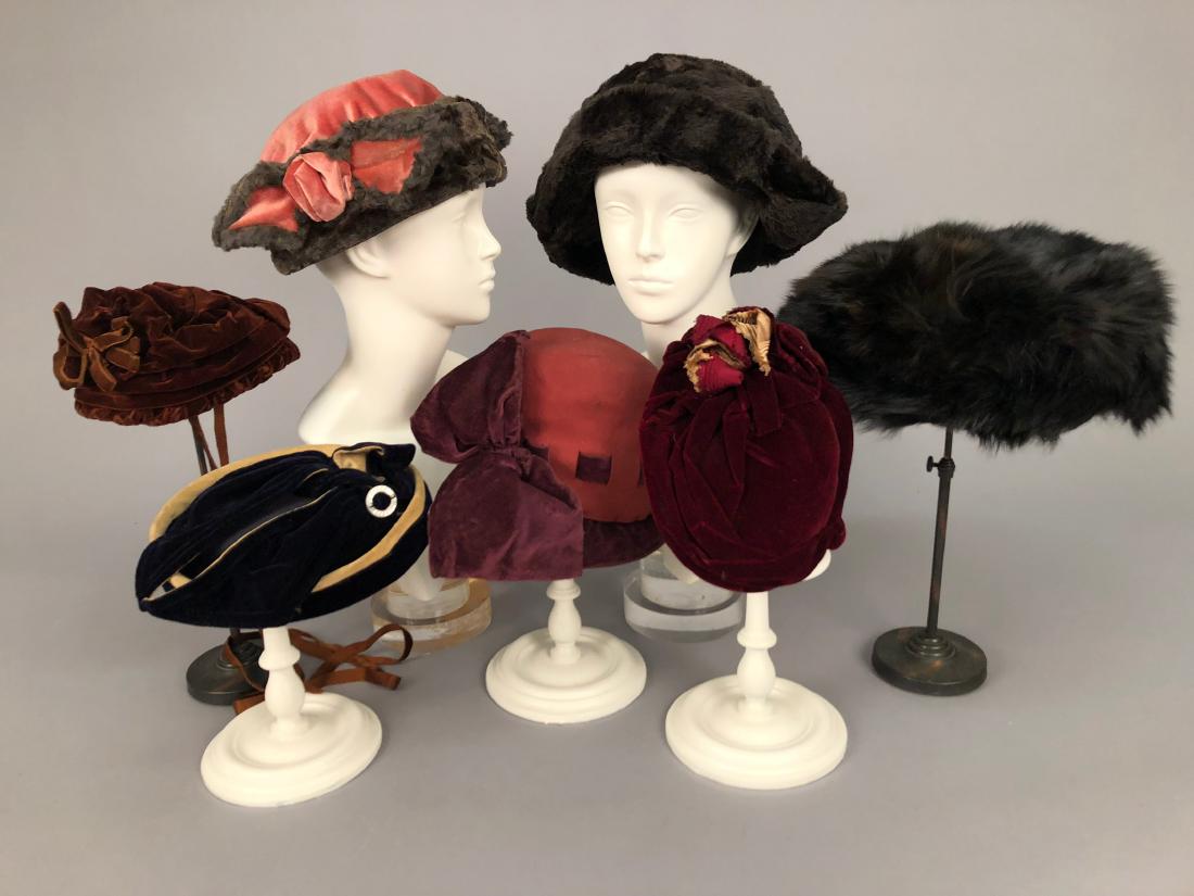 SEVEN ASSORTED LADIES' HATS, 1885 - 1920 (1 of 3)