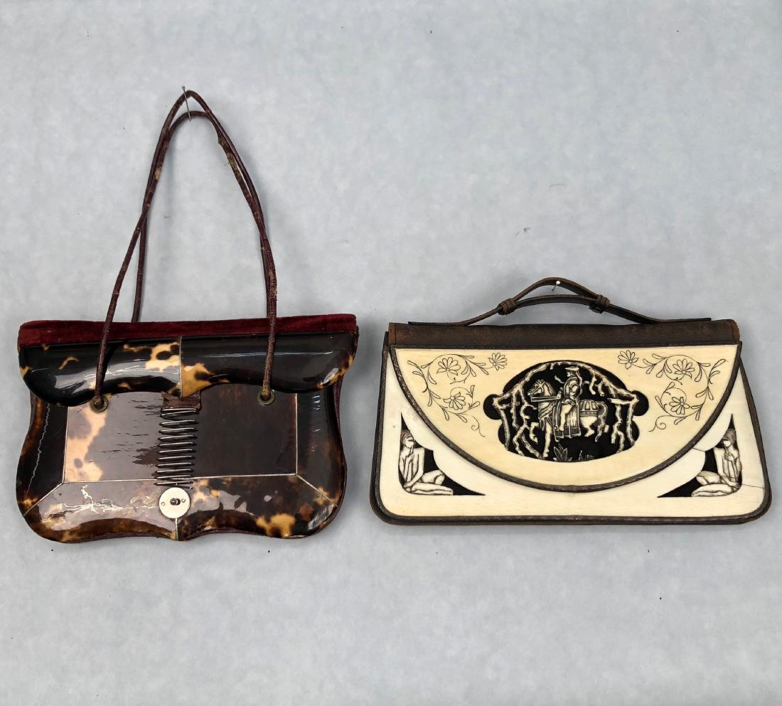 SHELL and IVORY ENVELOPE PURSES, c. 1830 and 1920s (1 of 4)