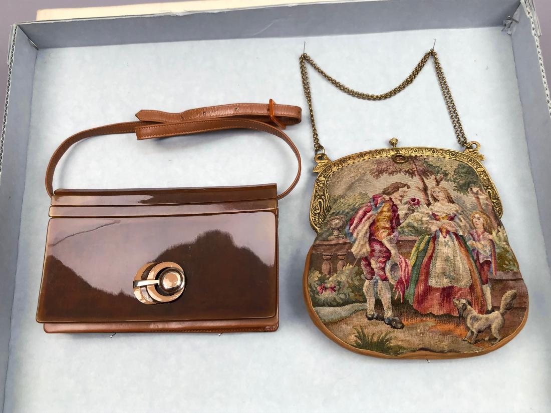 CELLULOID SHOULDER BAG and TAPESTRY PURSE , 1910 -1930 (1 of 2)