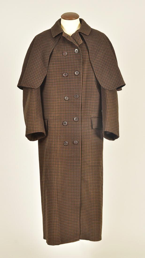 GENTLEMANS CHECKED WOOL COAT with ATTACHED CAPE, 1890s (1 of 5)