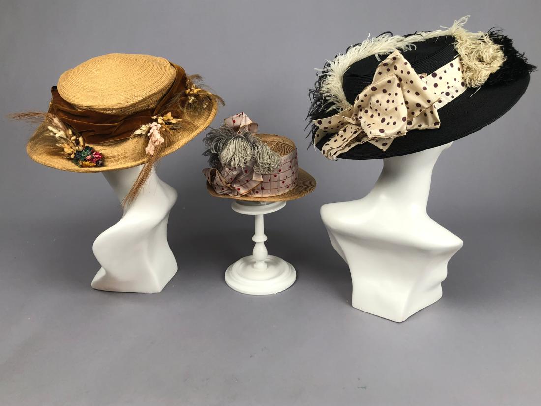 TWO WIDE-BRIM STRAW HATS, 1905 - 1915 (1 of 6)