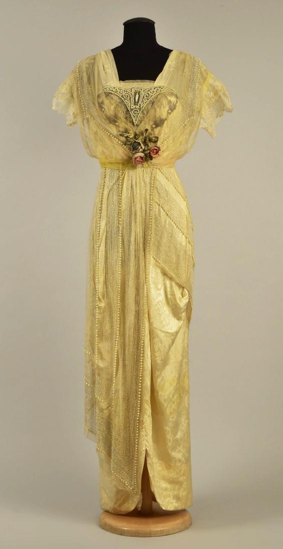 BEADED NET EVENING GOWN, possibly LUCILE, c. 1914 (1 of 6)