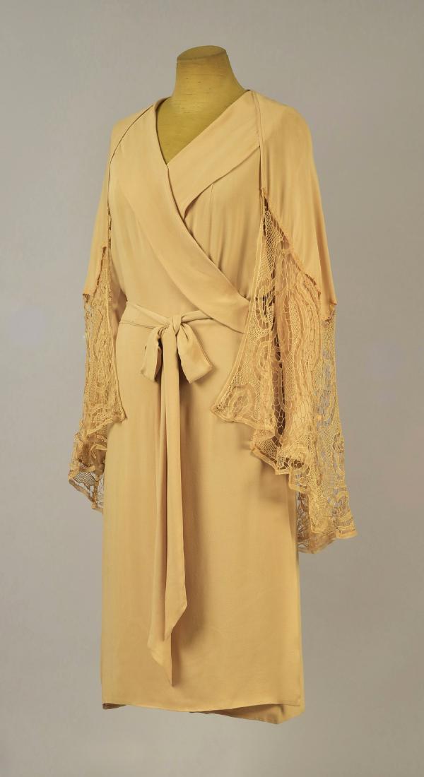 SILK WRAPAROUND DAY DRESS, possibly LANVIN, 1930s (1 of 4)