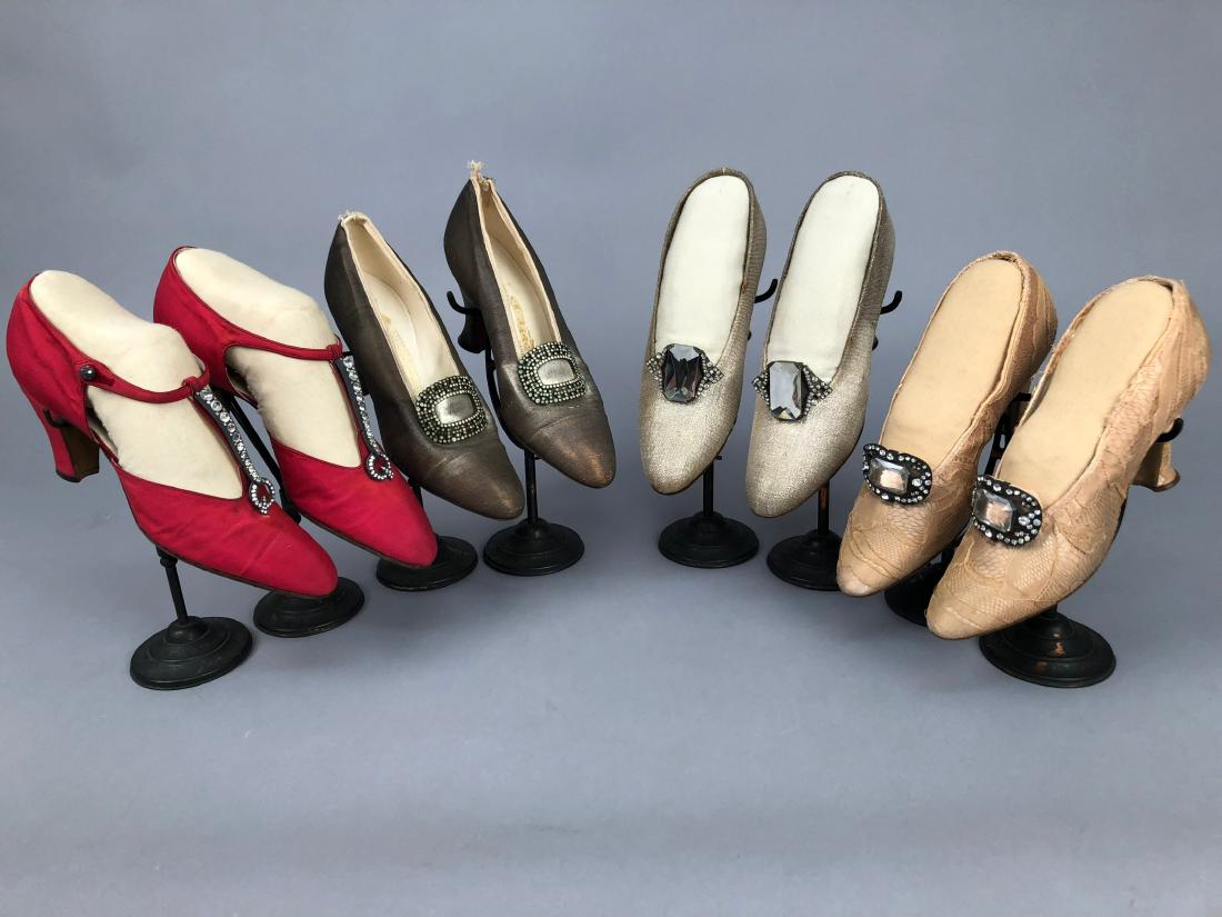 FOUR PAIR GRECO PUMPS with RHINESTONES, 1925 - 1930 (1 of 2)