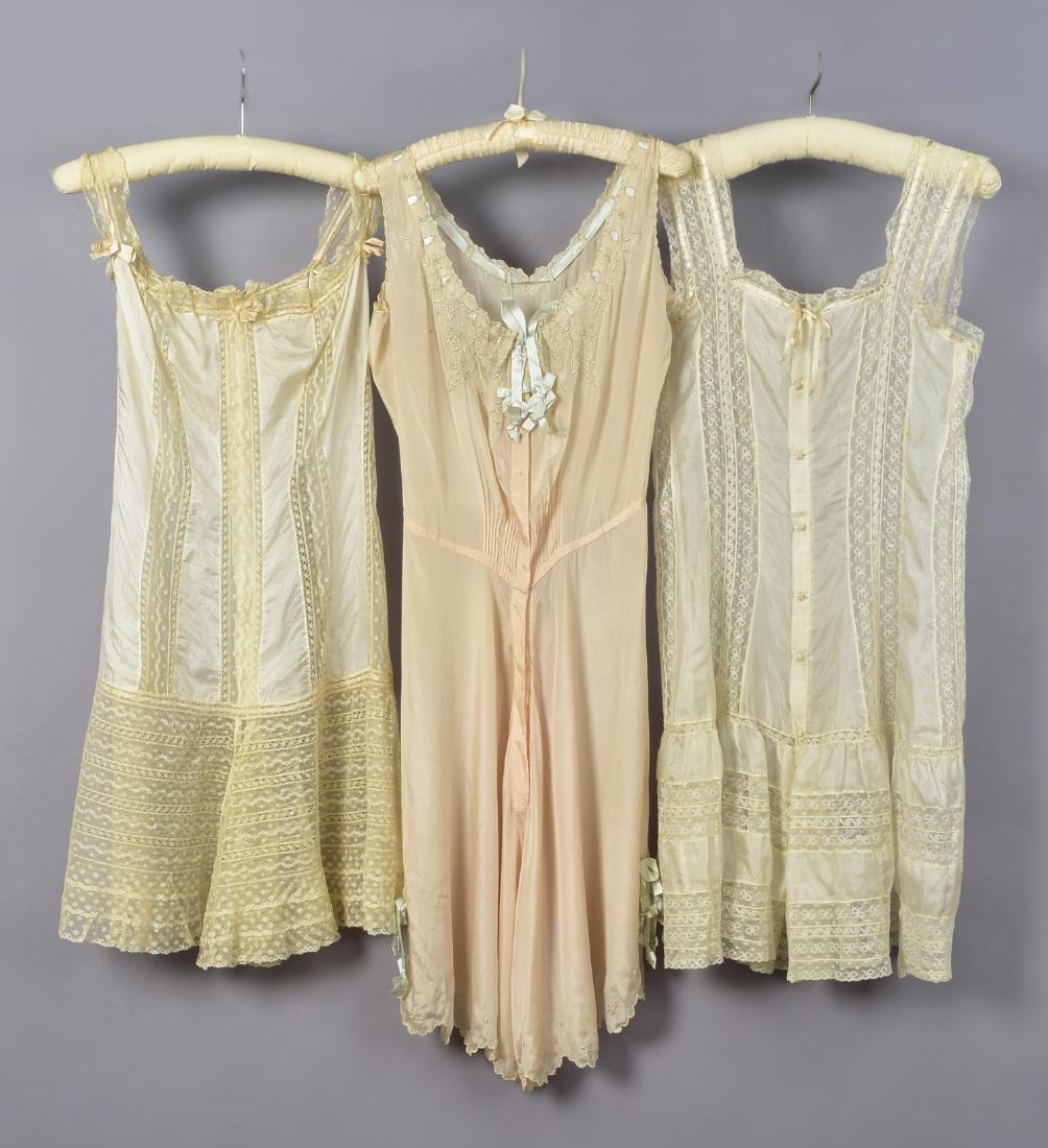 THREE FANCY SILK COMBINATIONS, c. 1910 (1 of 3)