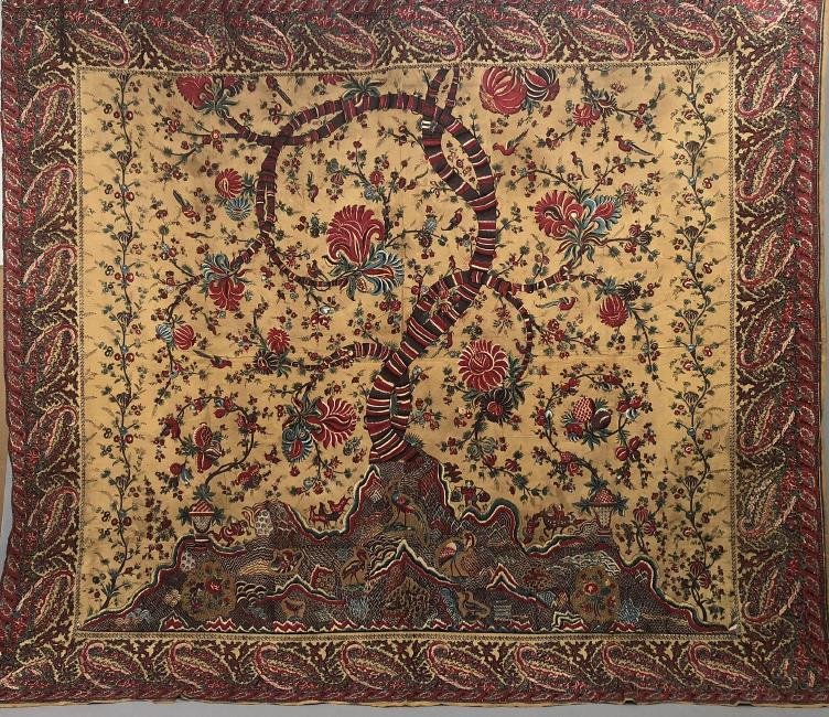 PRINTED COTTON PALAMPORE, 20th C (1 of 6)