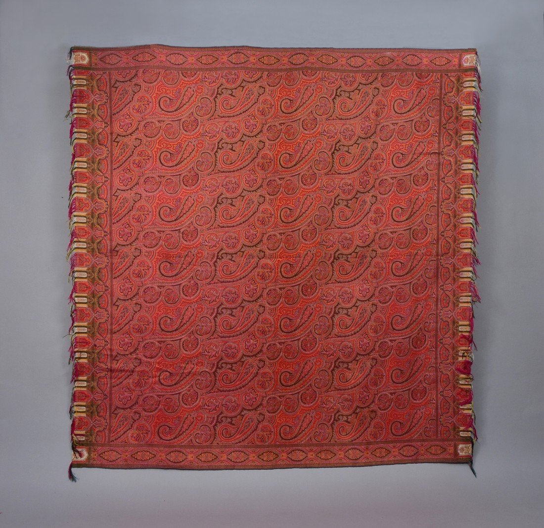 TWO SQUARE PAISLEY SHAWLS, 1870s (1 of 5)