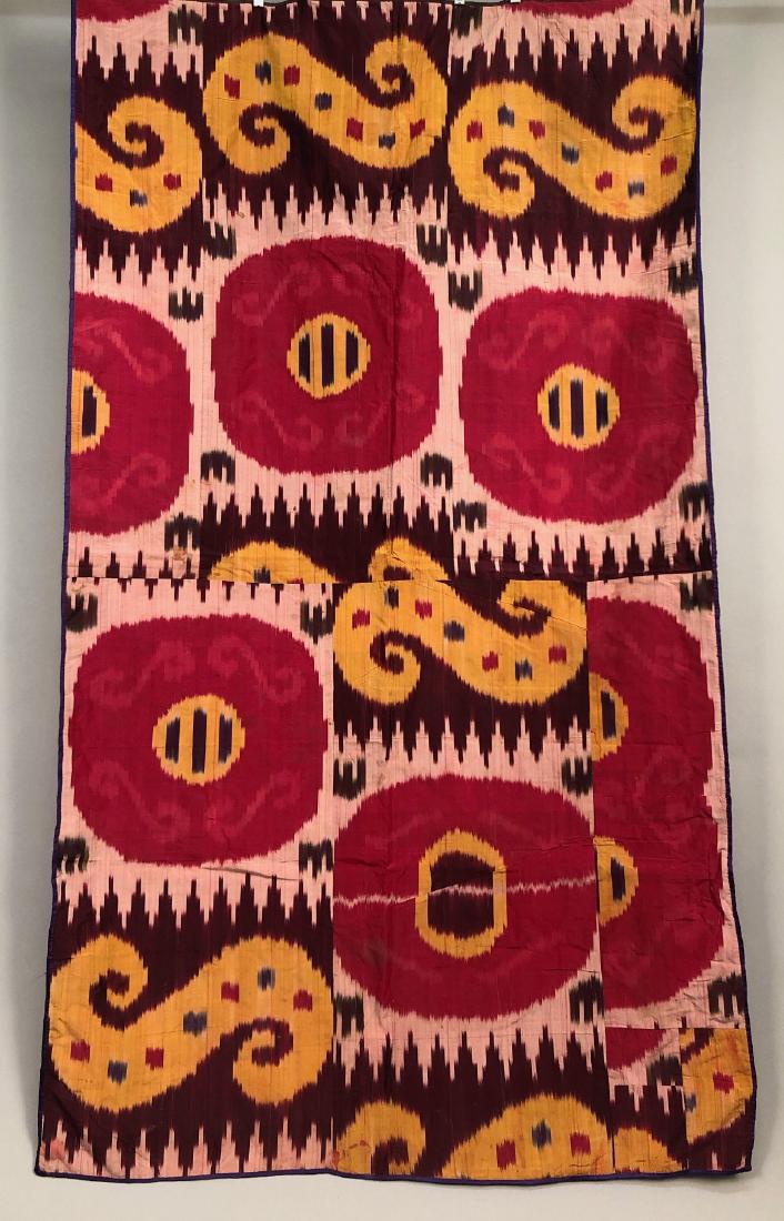SILK IKAT BEDCOVER, CENTRAL ASIA, MID 20th C (1 of 3)