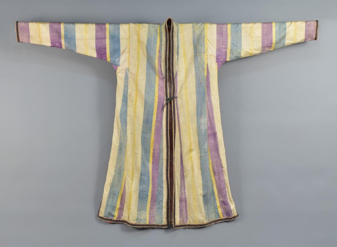 STRIPED SILK ROBE, probably UZBEKISTAN, MID 20th C (1 of 4)