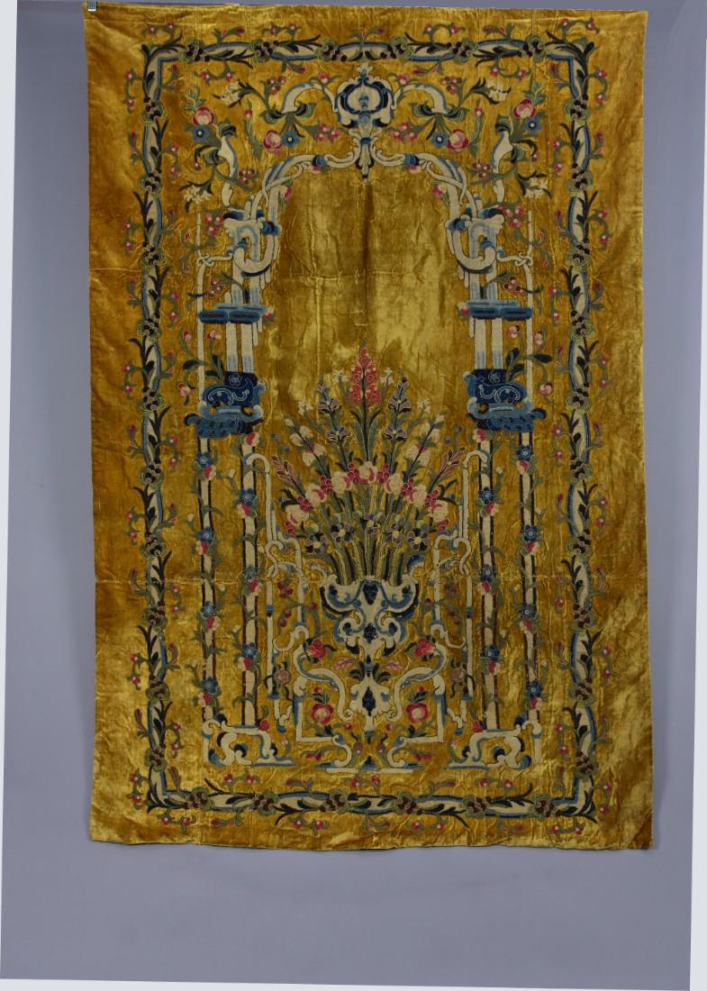 OTTOMAN EMBROIDERED and APPLIQUED MIHRAB, 19th C (1 of 5)