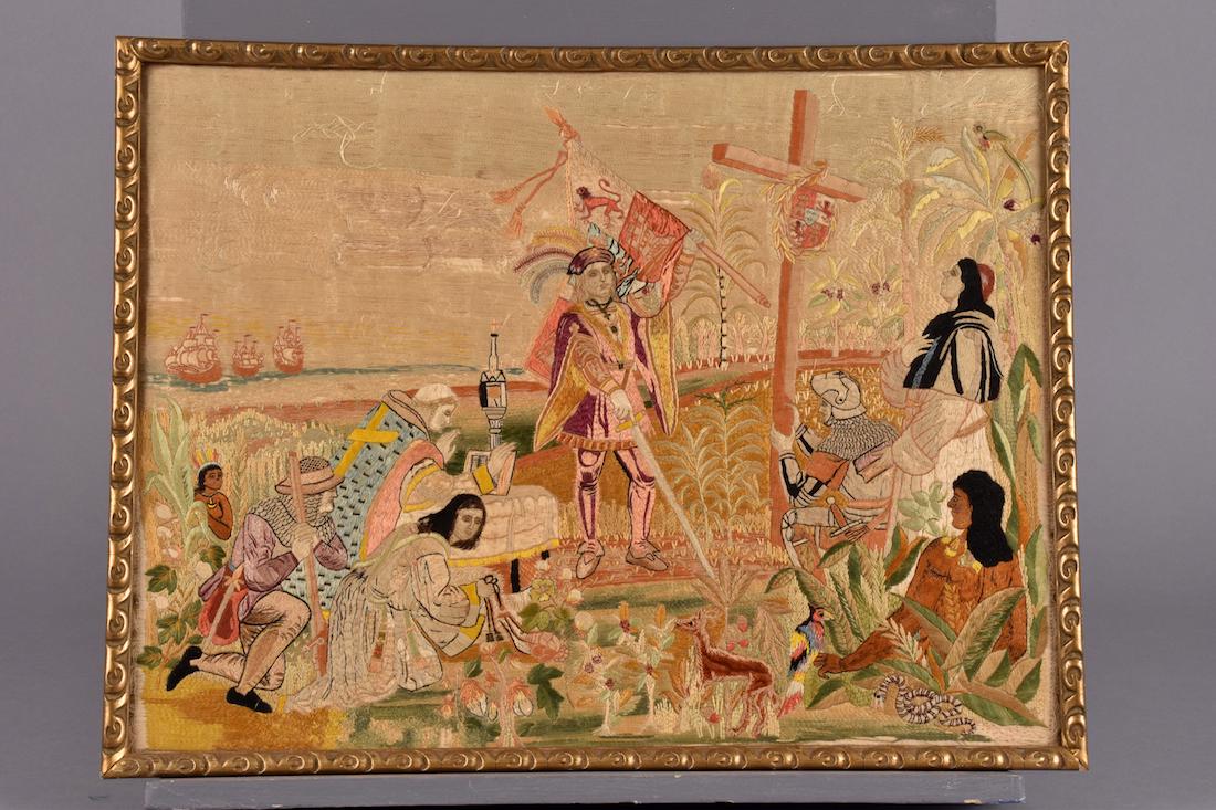 MEXICAN or SOUTH AMERICAN COLONIAL EMBROIDERY, 19th C. (1 of 1)