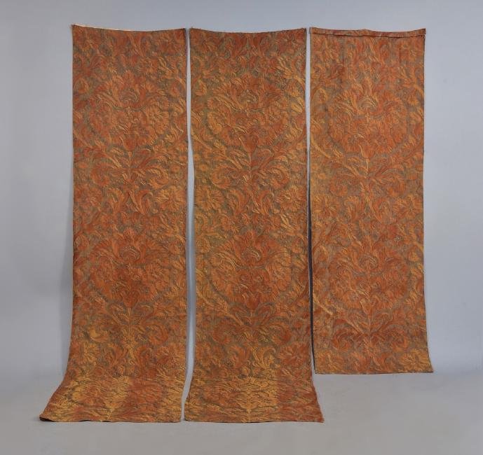 THREE FORTUNY DEMEDICI STENCILED COTTON PANELS, 1950s (1 of 5)