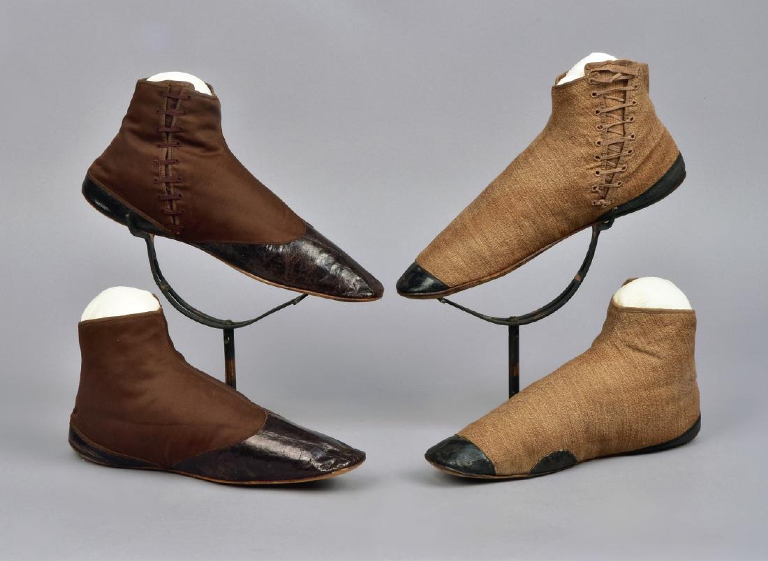 TWO PAIR LADIES SIDE-LACING BOOTS, 1850s - 1860s (1 of 3)