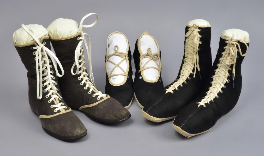THREE PAIR LADIES BATHING/ATHLETIC SHOES, c. 1900 (1 of 5)