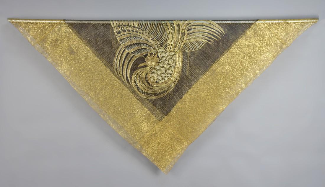 METALLIC LACE SHAWL with PEACOCK, 1920s (1 of 5)