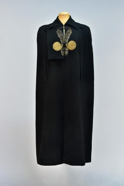 ADRIAN METALLIC EMBROIDERED WOOL CAPE, 1940s (1 of 5)