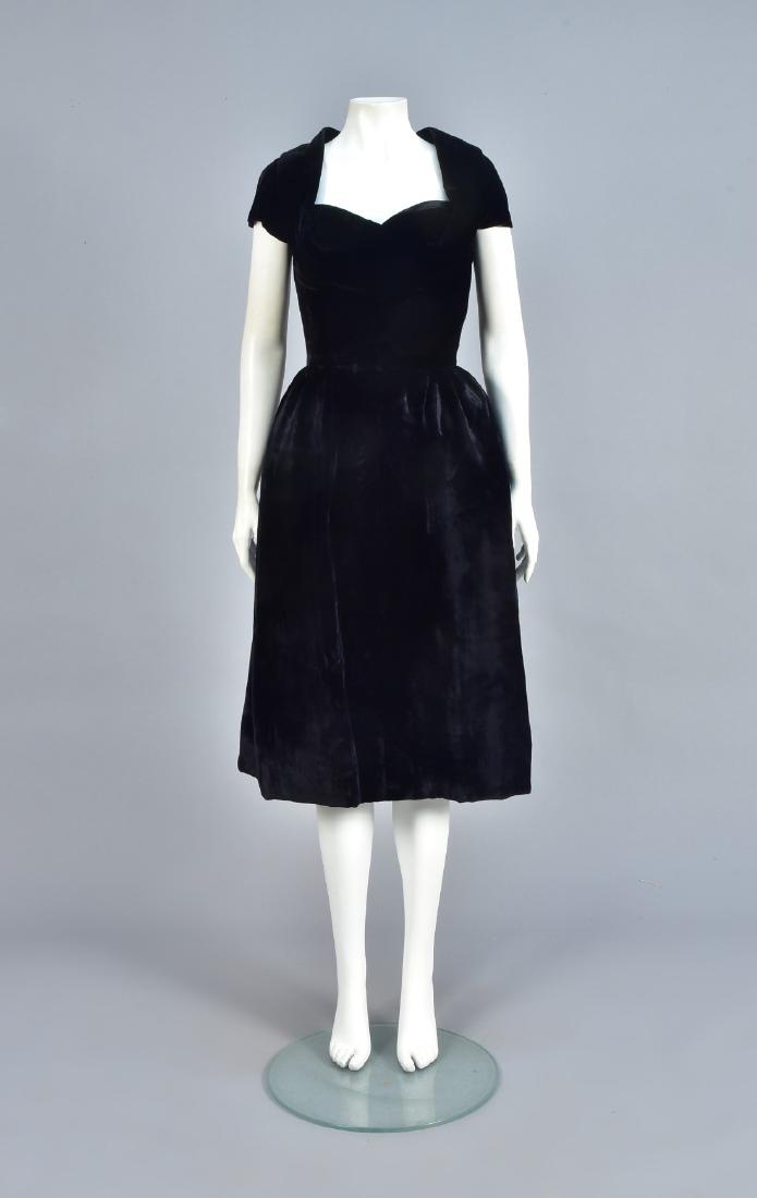 JACQUES FATH VELVET COCKTAIL DRESS, 1951 (1 of 6)