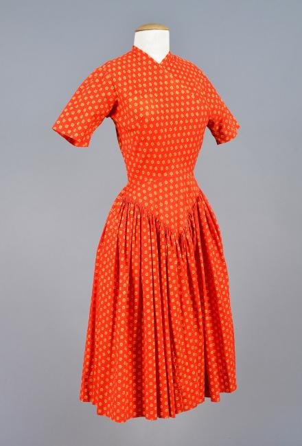 CLAIRE McCARDELL PRINTED COTTON WRAP DRESS, 1950s (1 of 4)