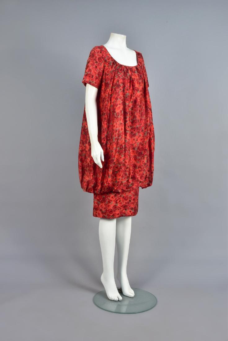 ADELE SIMPSON PRINTED SILK BUBBLE DRESS, 1960s (1 of 3)